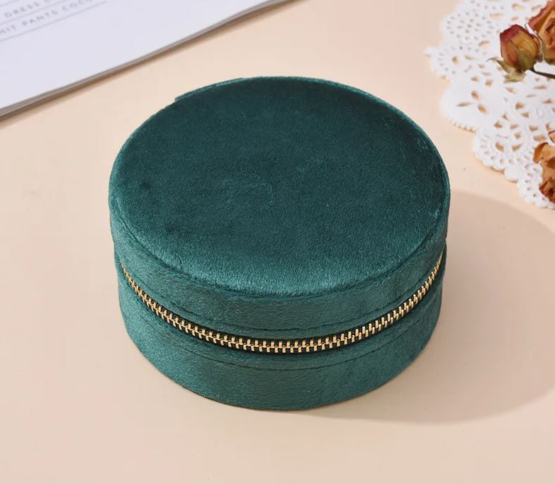 Travel Jewelry Box Velvet Round