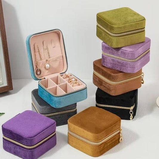 Travel Jewelry Box Velvet Square