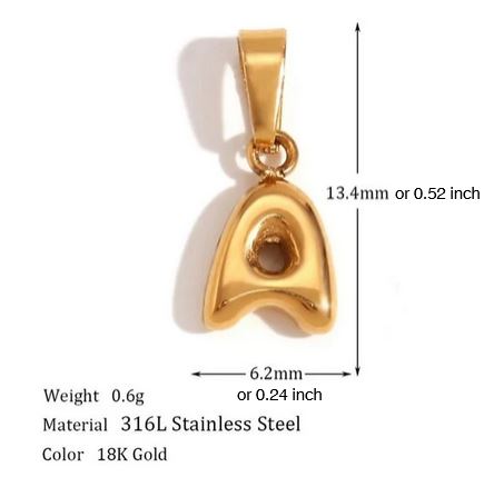 Premium Mini Bubble Initial Charm